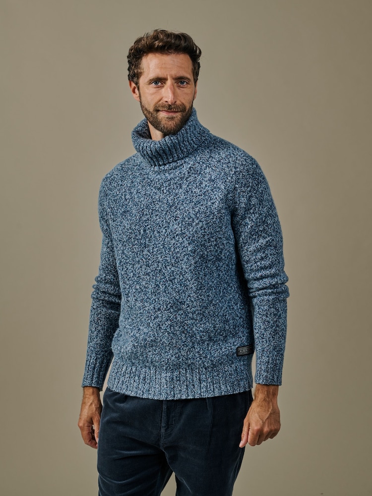 Aubin Blå Caster Donegal Rollneck Jumper - Bild 1 av 5