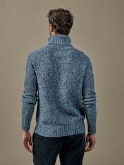 Aubin Blå Caster Donegal Rollneck Jumper - Bild 2 av 5