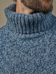 Aubin Blå Caster Donegal Rollneck Jumper - Bild 4 av 5