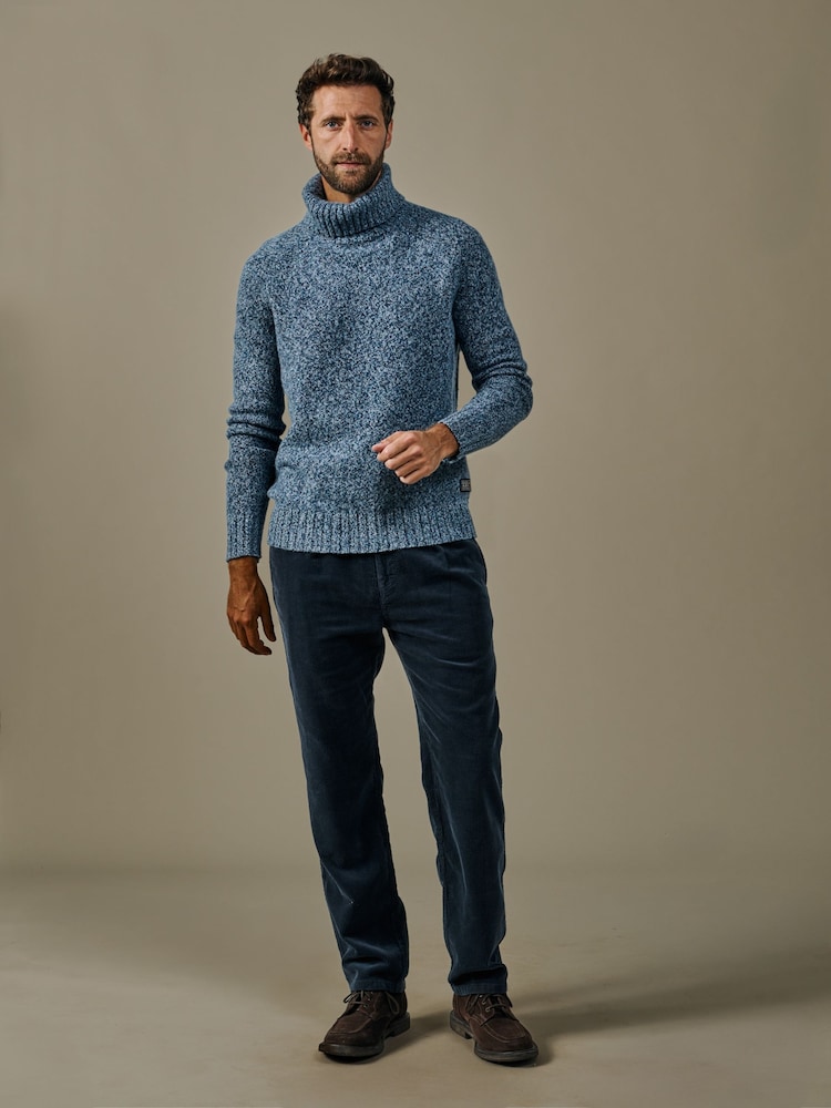 Aubin Blå Caster Donegal Rollneck Jumper - Bild 5 av 5