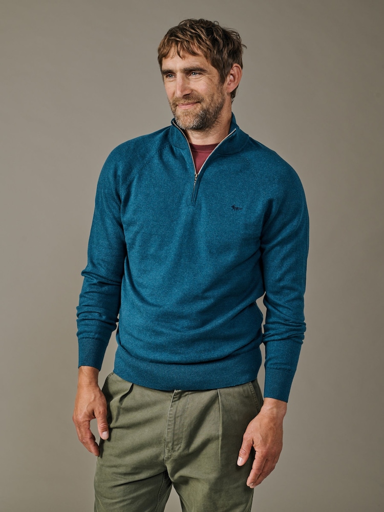 Aubin Green Bonby Zip Neck Jumper - Image 1 of 4