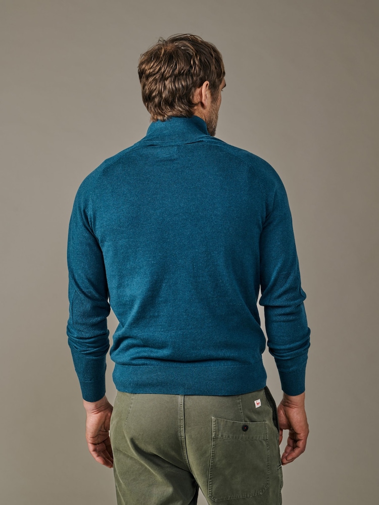 Aubin Green Bonby Zip Neck Jumper - Image 2 of 4