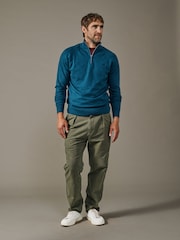 Aubin Green Bonby Zip Neck Jumper - Image 3 of 4