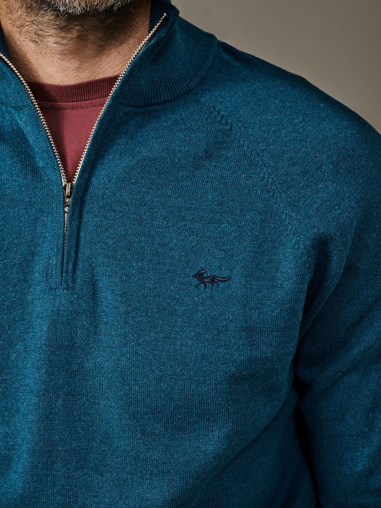 Aubin Green Bonby Zip Neck Jumper - Image 4 of 4