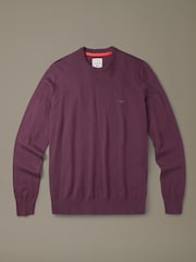 Aubin Purple Raven Cotton Crew Neck Jumper - Bild 1 von 1