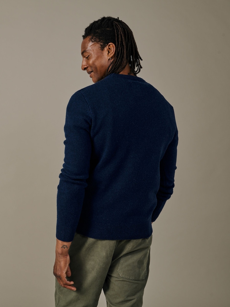 Aubin Blue Phillips Lambswool Crew Neck Jumper - Image 2 of 3