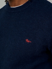 Aubin Blue Phillips Lambswool Crew Neck Jumper - Image 3 of 3