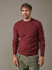 Aubin Red Phillips Lambswool Crew Neck Jumper - Image 1 of 4