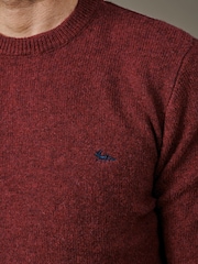 Aubin Red Phillips Lambswool Crew Neck Jumper - Image 3 of 4