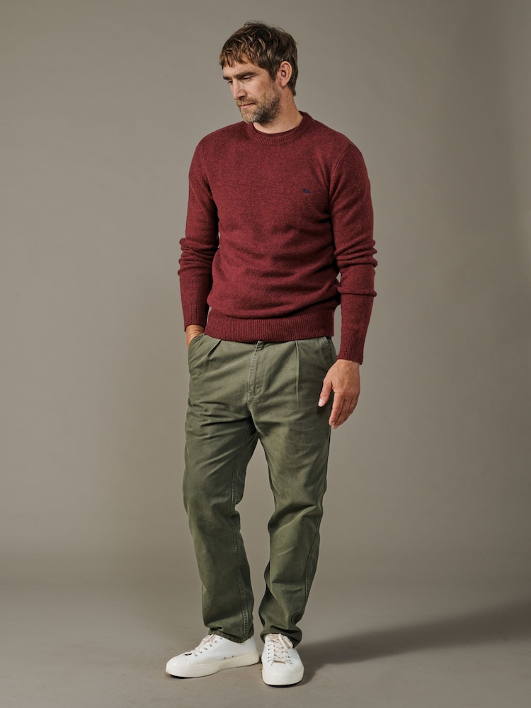 Aubin Red Phillips Lambswool Crew Neck Jumper - Image 4 of 4