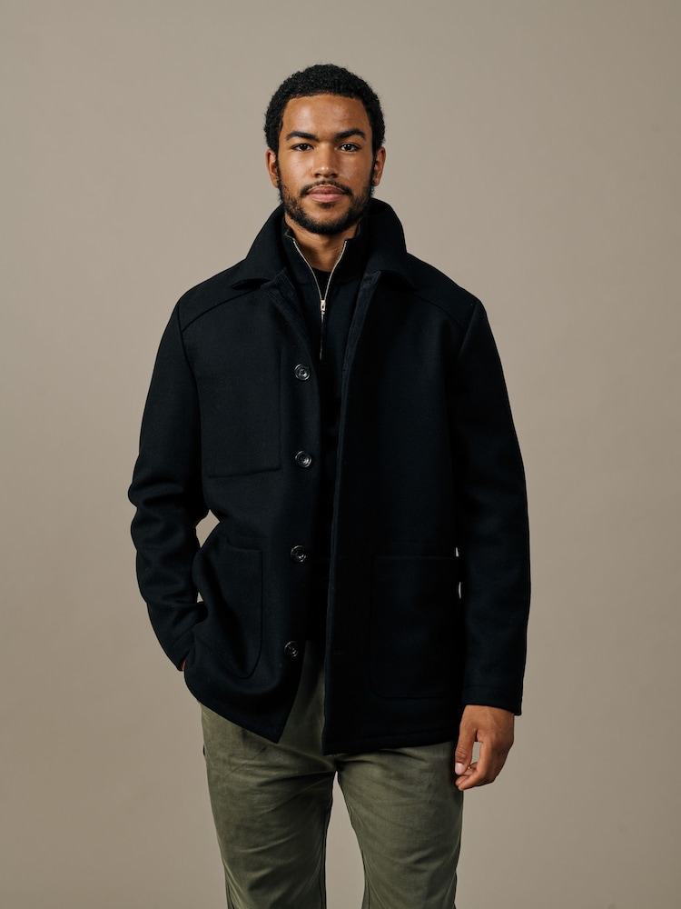 Aubin Black Oasby Wool Car Coat - Image 1 of 6