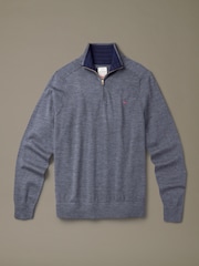 Aubin Grey Laurel Merino Zip Neck Jumper - Image 1 of 1