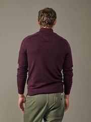 Aubin Red Laurel Merino Zip Neck Jumper - Image 2 of 4