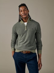 Aubin Green Bonby Zip Neck Jumper - Image 1 of 4