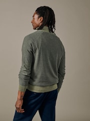 Aubin Green Bonby Zip Neck Jumper - Image 2 of 4
