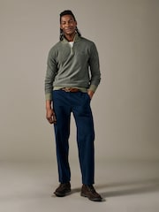 Aubin Green Bonby Zip Neck Jumper - Image 3 of 4