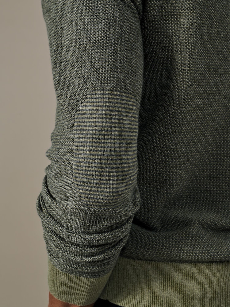 Aubin Green Bonby Zip Neck Jumper - Image 4 of 4