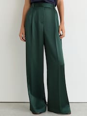 Pantaloni a pieghe a gamba larga in raso Reiss Zadie - Immagine 3 di 7