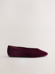 Berry Red Forever Comfort® Velvet High Cut Ballet Flats - Image 3 of 5