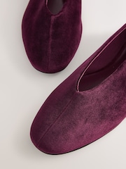 Berry Red Forever Comfort® Velvet High Cut Ballet Flats - Image 4 of 5