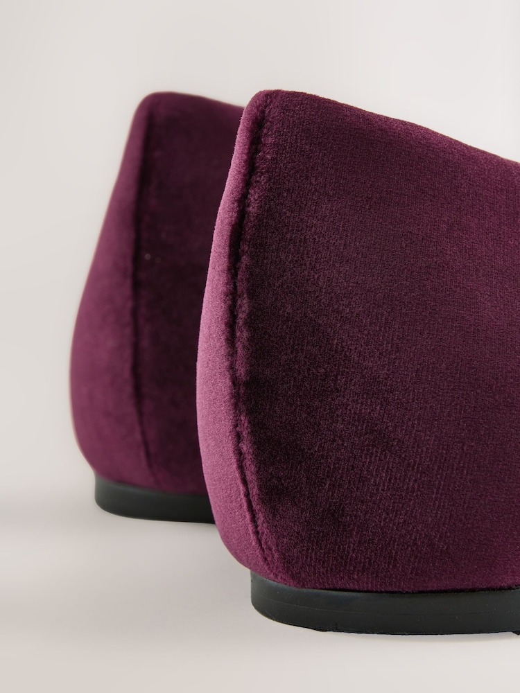 Berry Red Forever Comfort® Velvet High Cut Ballet Flats - Image 5 of 5 Berry Red Forever Comfort® Velvet High Cut Ballet Flats - Image 5 of 5
