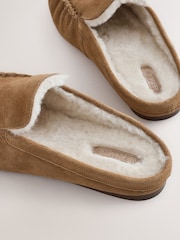 بني فاتح بني - Forever Comfort® Suede Leather Borg Lined Mules - صورة 6 من 7