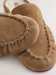 بني فاتح بني - Forever Comfort® Suede Leather Borg Lined Mules - صورة 7 من 7