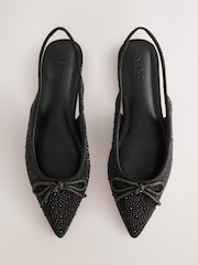 Black Forever Comfort® Sparkle Slingback Flats - Image 1 of 9