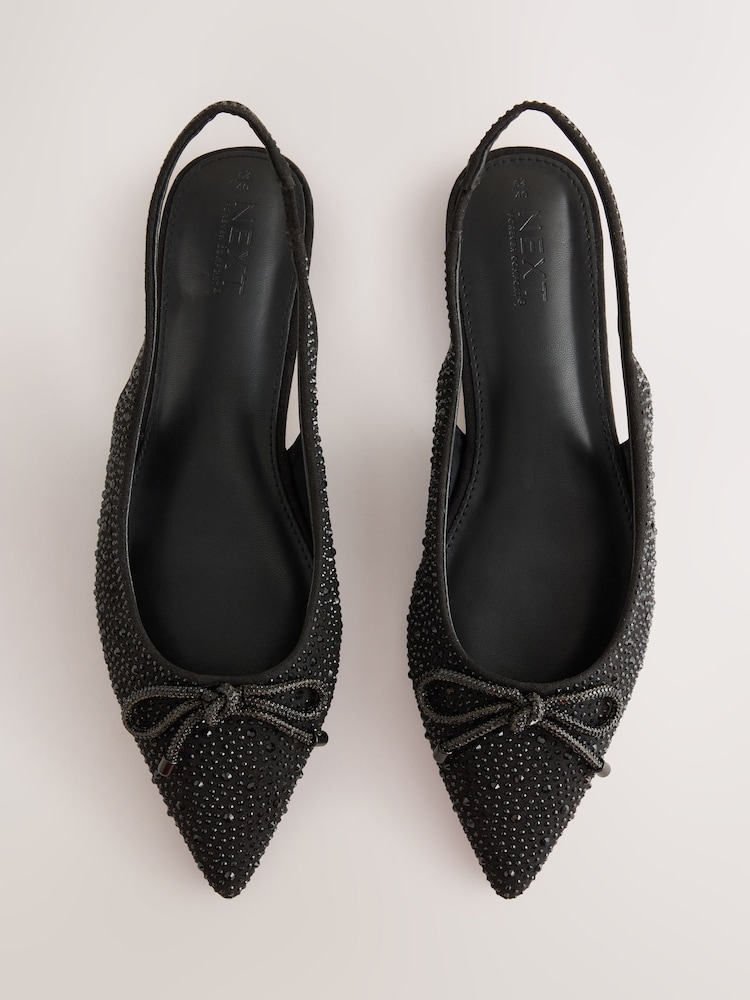 Black Forever Comfort® Sparkle Slingback Flats - Image 1 of 9 Black Forever Comfort® Sparkle Slingback Flats - Image 1 of 9