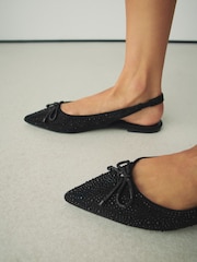 Black Forever Comfort® Sparkle Slingback Flats - Image 5 of 9