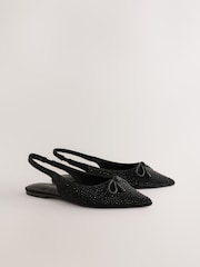 Black Forever Comfort® Sparkle Slingback Flats - Image 6 of 9