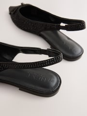 Black Forever Comfort® Sparkle Slingback Flats - Image 8 of 9