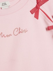 River Island Pink Bow T-Shirt & Joggers Set - Image 5 of 5