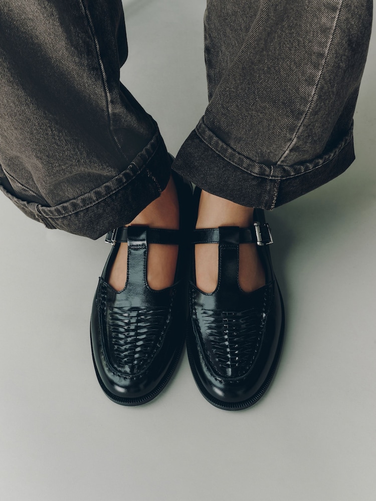 Black Forever Comfort® Leather Mary Jane Loafers - Image 2 of 9 Black Forever Comfort® Leather Mary Jane Loafers - Image 2 of 9