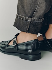 Black Forever Comfort® Leather Mary Jane Loafers - Image 4 of 9