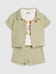 River Island Green Abbie Rosie Snacks T-Shirt & Shorts Set - Image 4 of 5