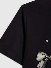 River Island Black Bow Charm T-Shirt - Image 3 of 4