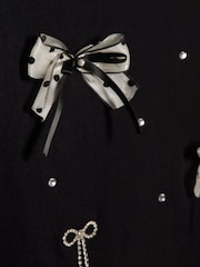 River Island Black Bow Charm T-Shirt - Image 4 of 4