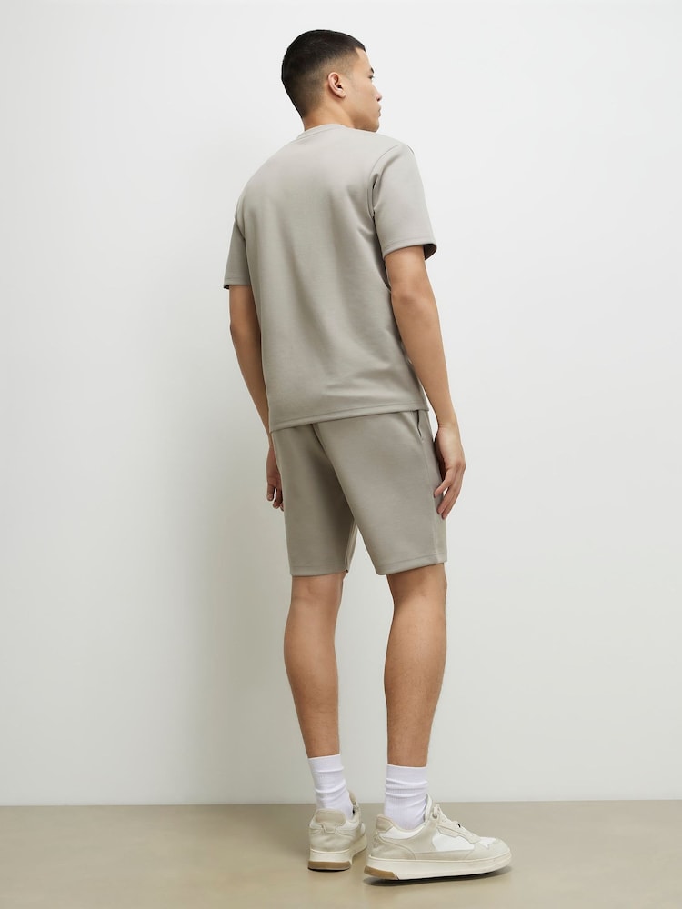 River Island Grey Slim Fit Interlock Shorts - Image 2 of 4
