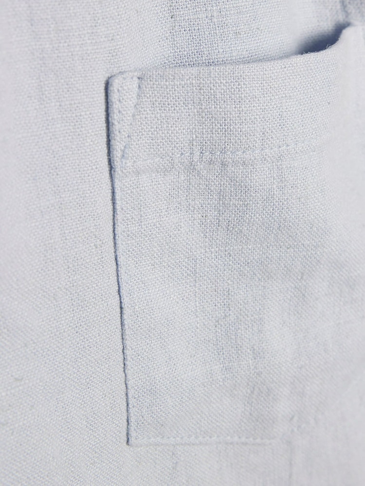 River Island Blue Long Sleeve Linen Shirt & Shorts Set - Image 5 of 5