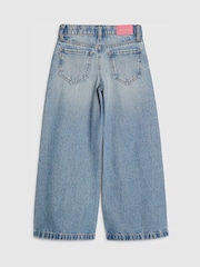 River Island Blue Wide Fit Mid Wash Pull On Jeans - Image 2 of 4