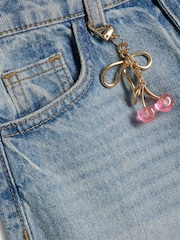 River Island Blue Wide Fit Mid Wash Pull On Jeans - Image 3 of 4