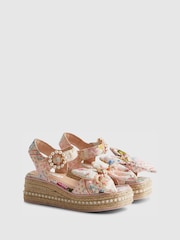 River Island Pink Broderie Bow Wedge Heels - Image 3 of 5
