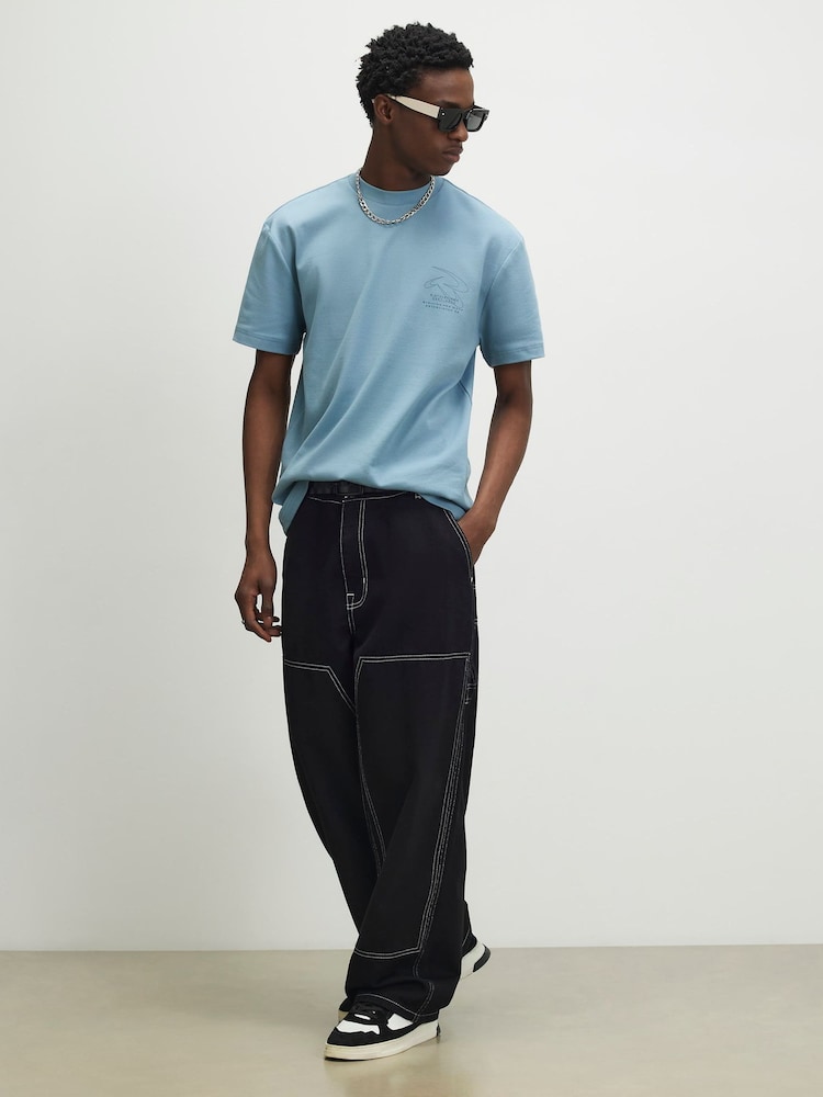 River Island Blue Regular Fit RXR T-Shirt - Image 1 of 4