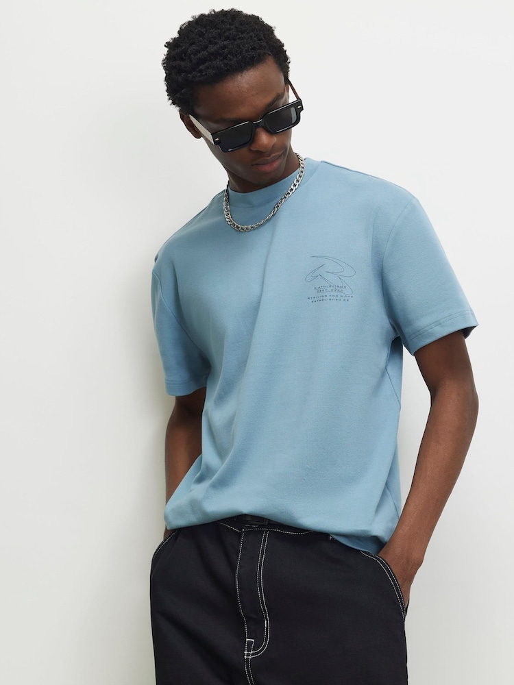River Island Blue Regular Fit RXR T-Shirt - Image 2 of 4