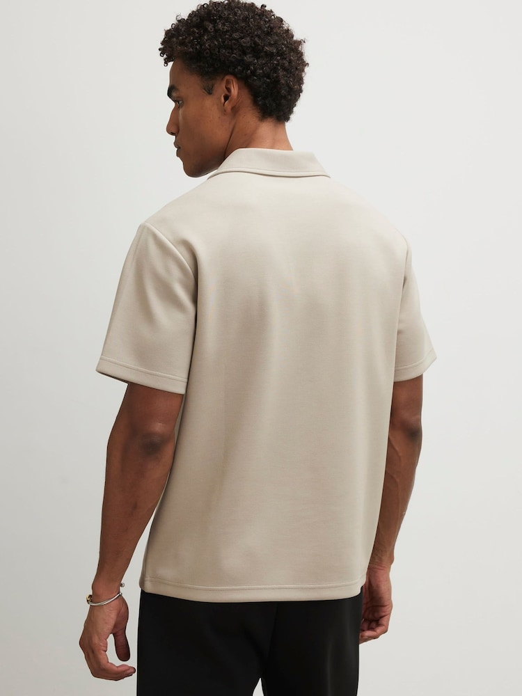 River Island рубашка поло классического кроя с Monogram и открытым вырезом - Изображение 2 4