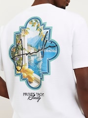 River Island White Oversized Texture Fruit Patch T-Shirt - Image 4 of 4