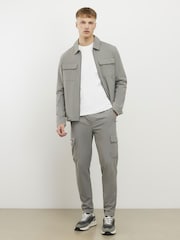 River Island Grey Muscle Fit Stretch Shacket - Image 2 of 4