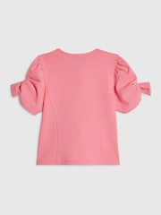 River Island Pink Scuba Crepe Puff Sleeve Top - Image 2 of 4