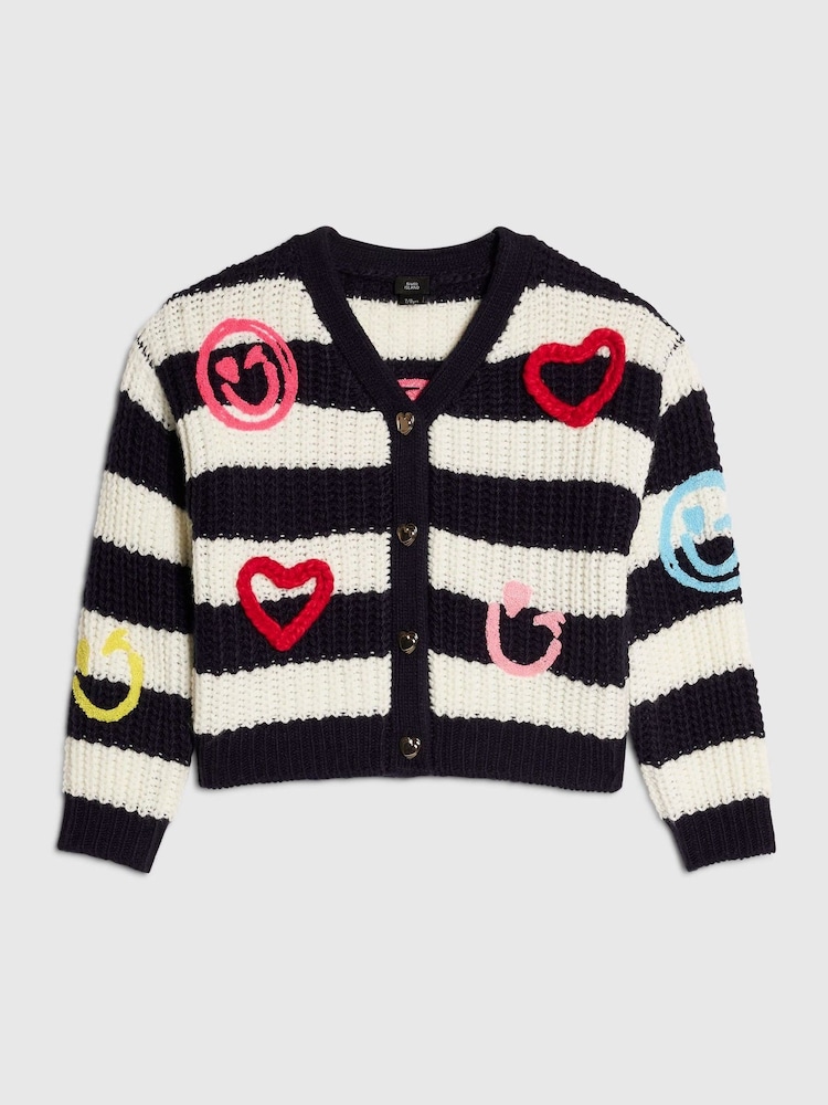 River Island Stripe Smiley Cardigan - Imagen 1 de 4